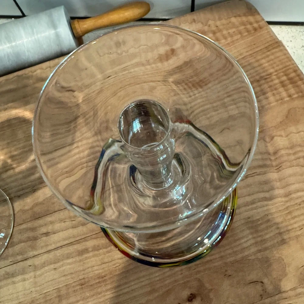 Set of 2 Confetti Glass Margarita Glasses – EUC - Picture 3 of 6